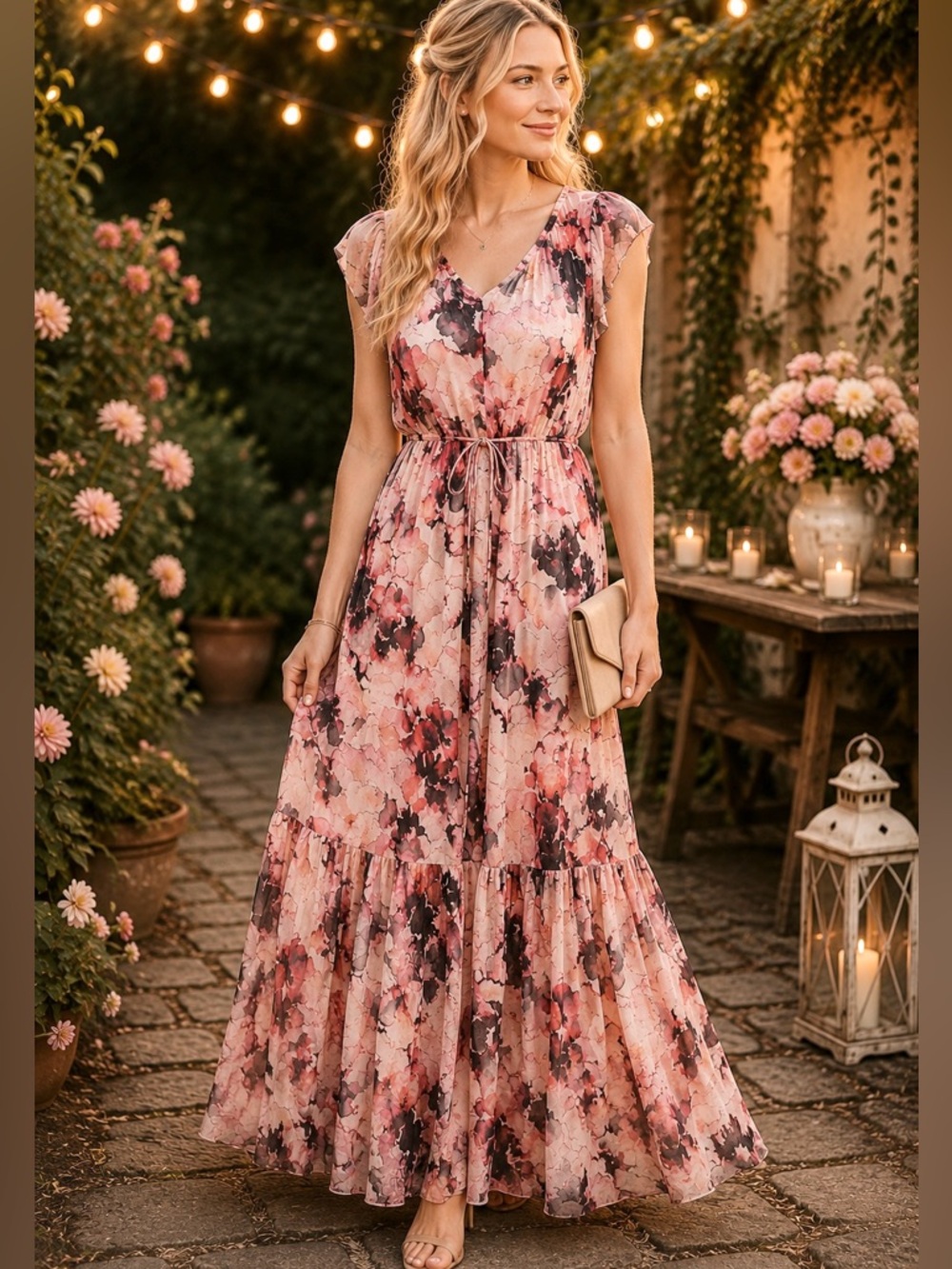 Steve Madden NWT Romantic Floral Chiffon Maxi Dress | Nordstrom | MSRP $99
